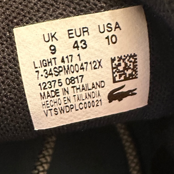 Men's Lacoste Sport Teal blue suede & nylon sneaker Style L.Ight 417 1 USA 10 - Picture 5 of 8